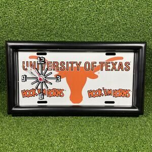 Texas Longhorns NCAA #1 Fan Quartz License Plate Clock